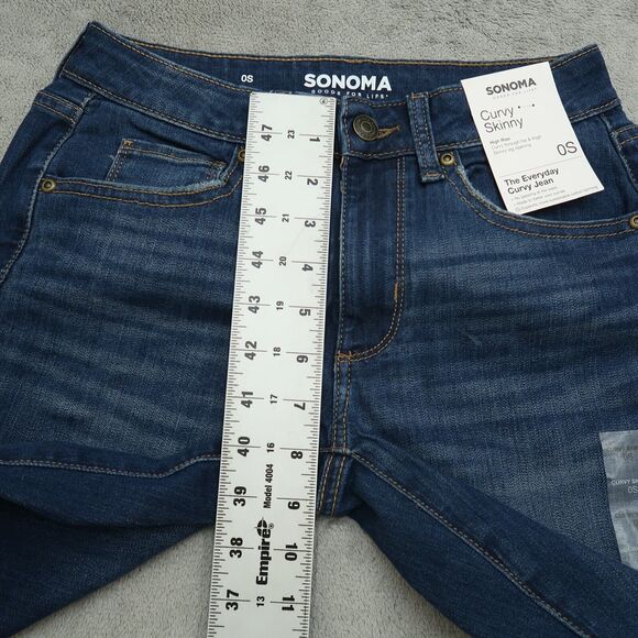 Sonoma Jeans Women's Size 0S Blue High-Rise Curvy Skinny Stretch 27" Inseam NWT - Picture 7 of 16